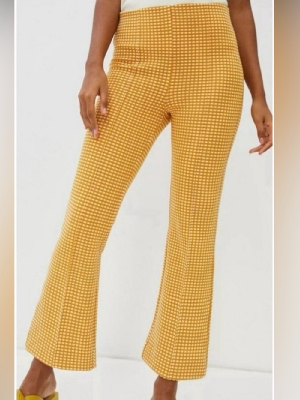 Anthropologie Maeve Gingham Crop Kick Pants